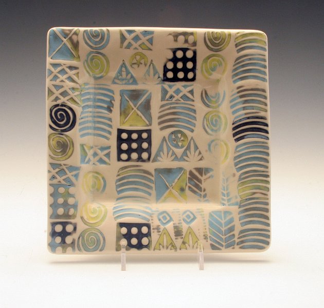 0339 Robins egg yellow stamped colored slip plate.JPG