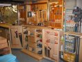 Tool cabinet open
	   showing my collection of hand and power tools